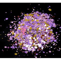 Decor pentru unghii NADP042FF cu paiete hexagonale Amelie pentru decor unghii APH32 Purple-Gold-Pink 1-3mm